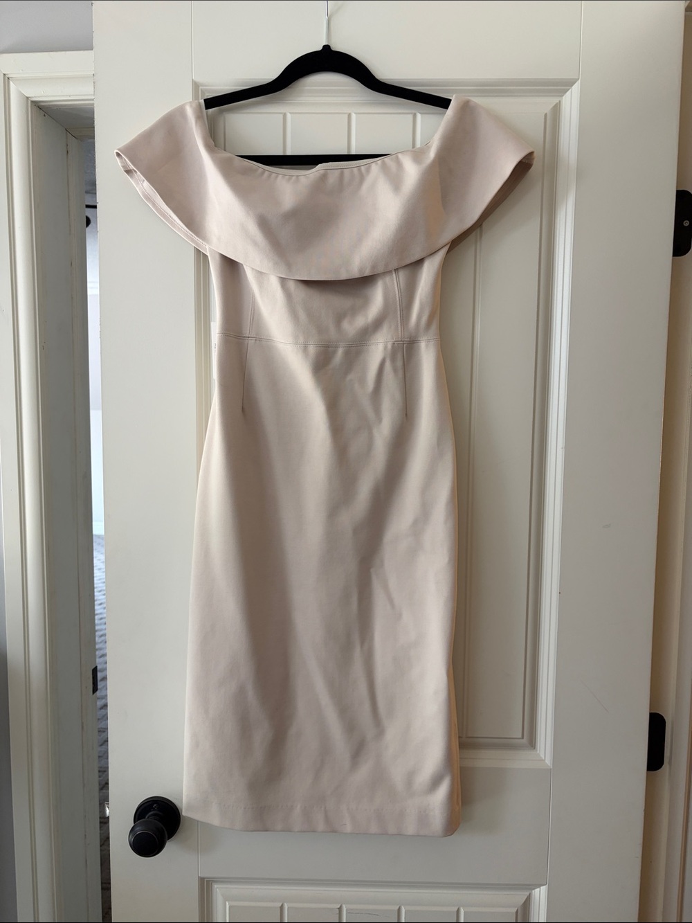 Ruslan bone coloured dress Off-Shoulder